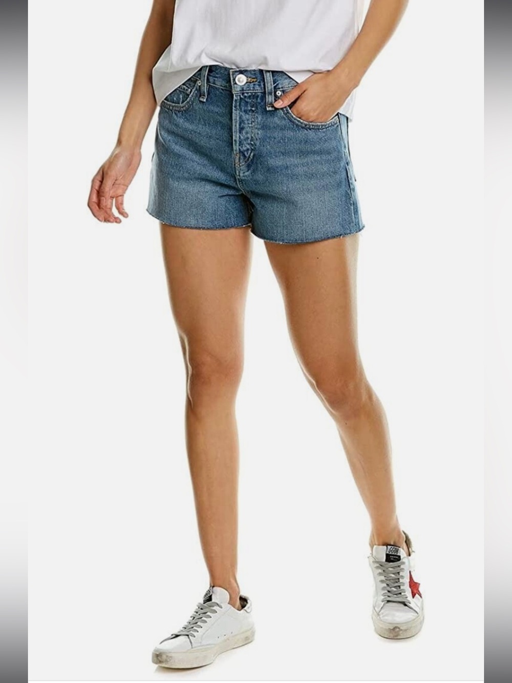 HUDSON Womens Lori High Rise Cut Off Denim Short